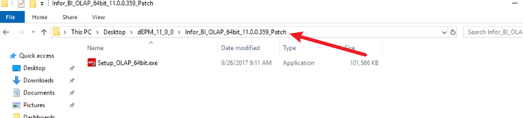 The fix. Infor BI OLAP Server 11.0.0.359, against build 245 on the d/EPM 11.0.0 base media.